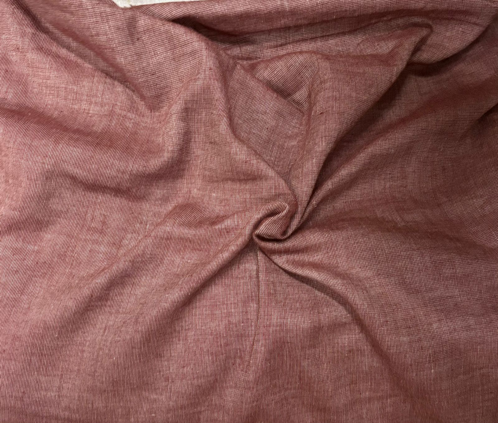 Maroon & White Fil-A-Fil Reversible Double Cloth Fabric