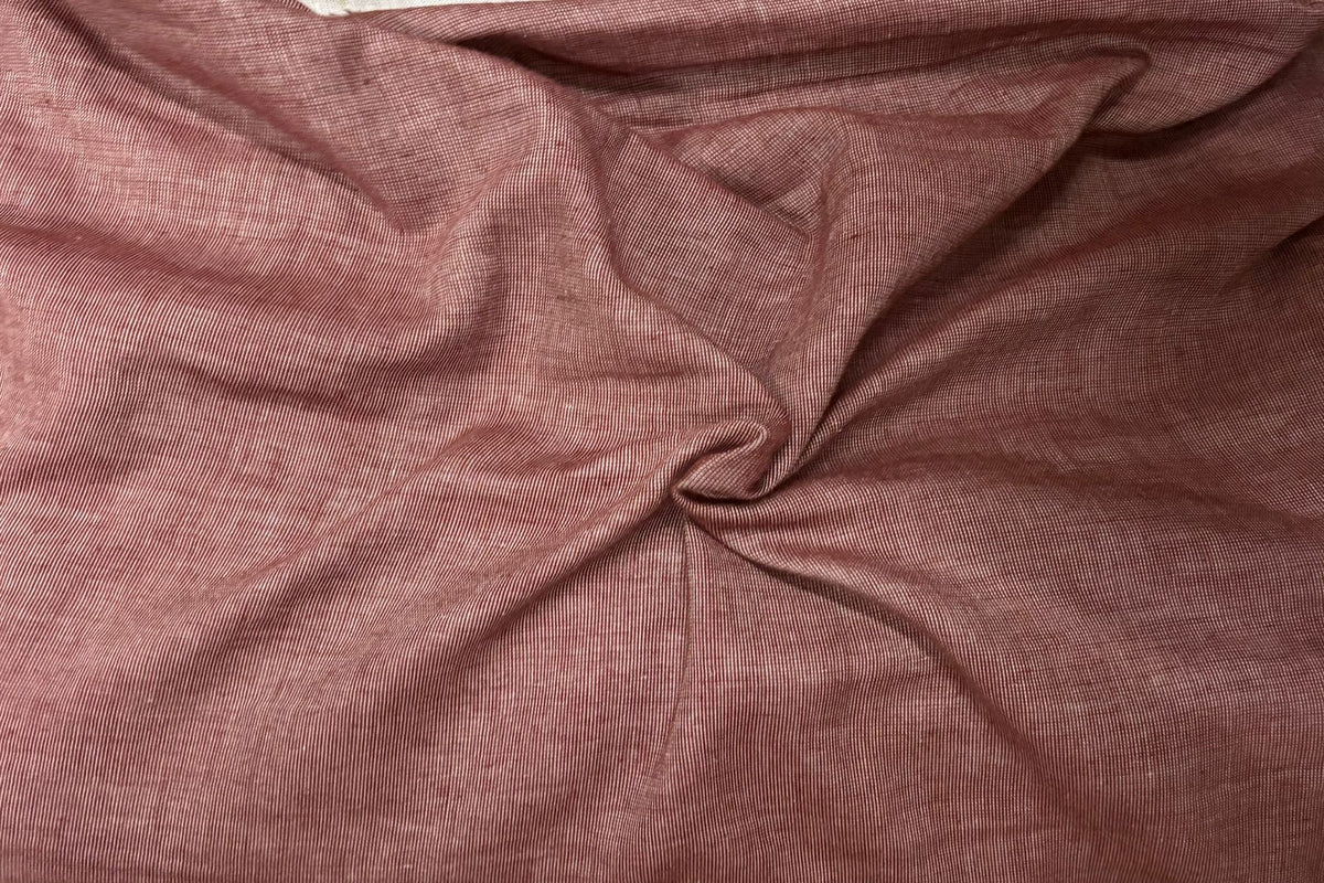 Maroon & White Fil-A-Fil Reversible Double Cloth Fabric