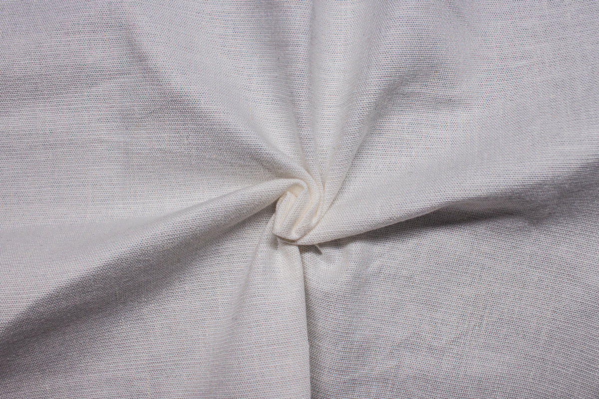 Off White Lycra Plain Cotton Linen Fabric