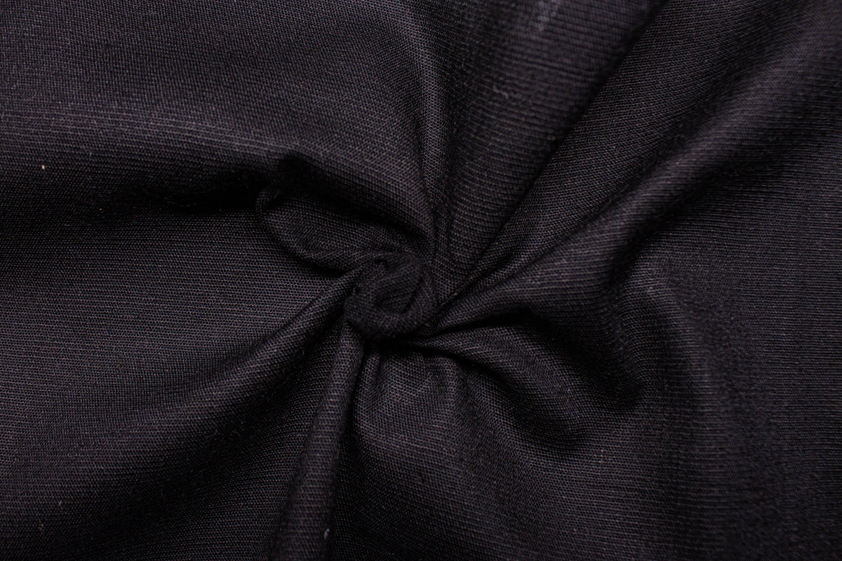 Black Lycra Plain Cotton Linen Fabric
