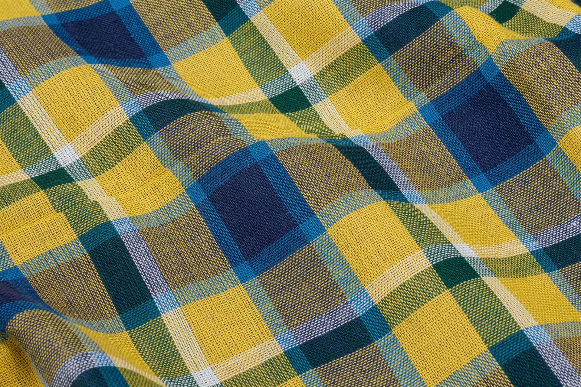 Yellow & Blue Double Cloth Check