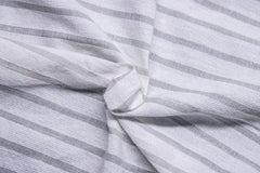 White & Steel Grey Seersucker Candy Stripe Cotton Fabric