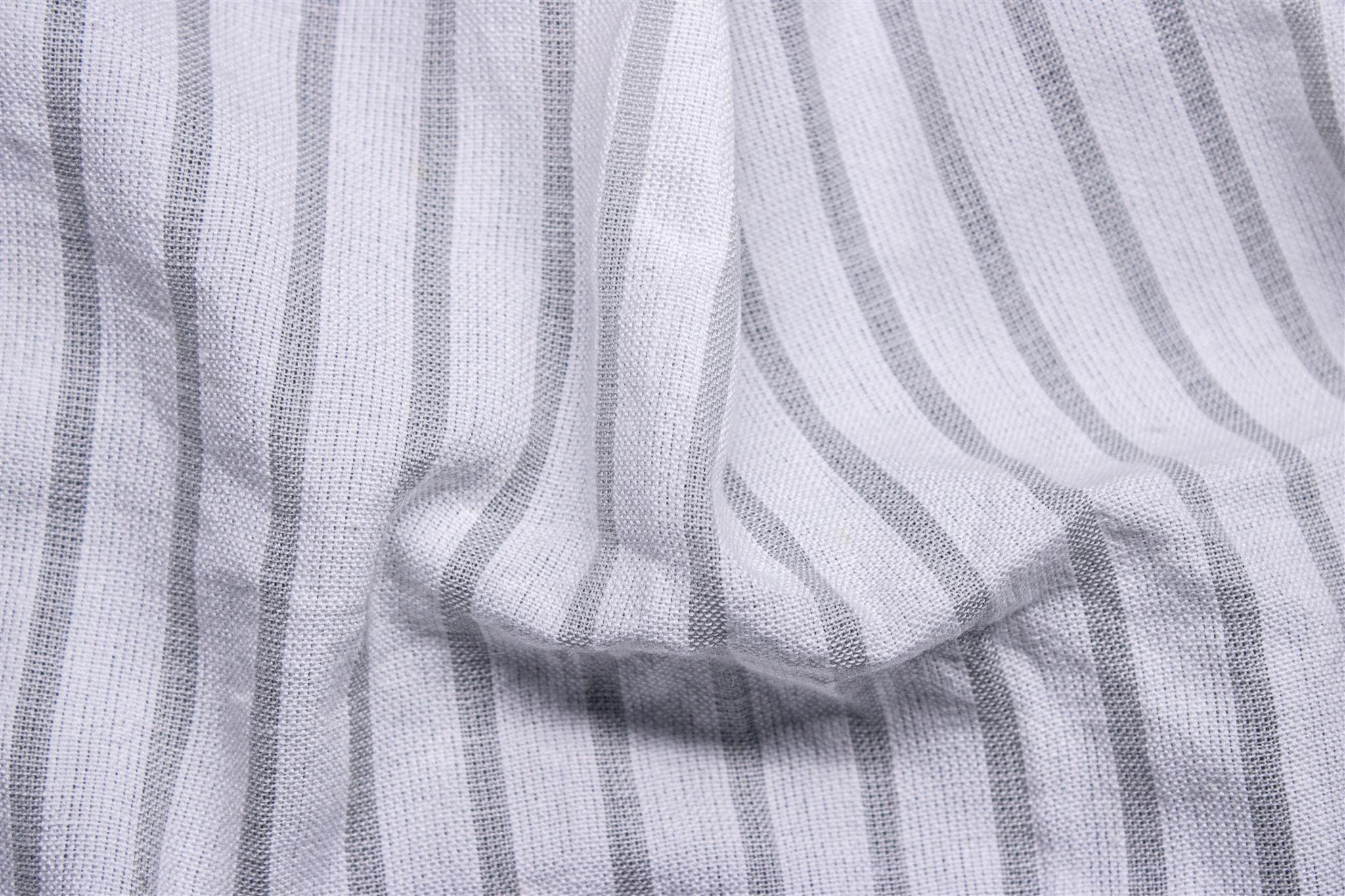 White & Steel Grey Seersucker Candy Stripe