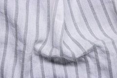 White & Steel Grey Seersucker Candy Stripe Cotton Fabric