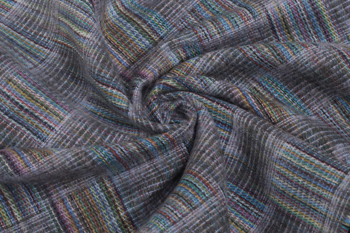 Multicolour Woven Patchwork Brushed 1 Check Cotton Fabric