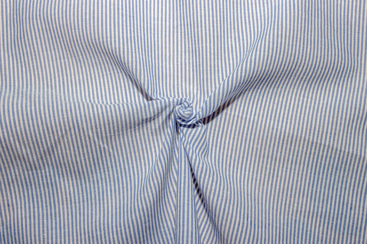 Royal Blue & White Pin Stripe Cotton Fabric