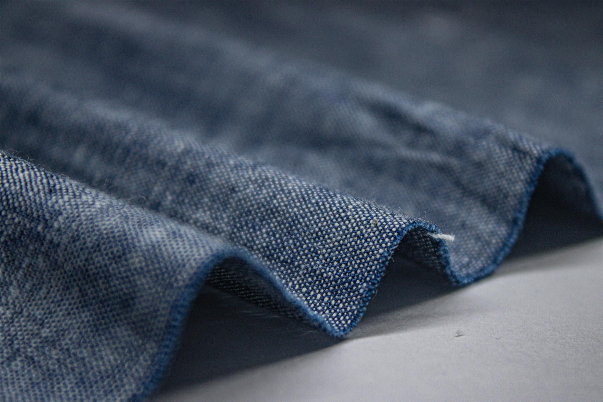 Indigo Blue Cotton Lycra Slub Denim