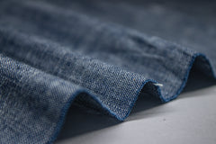 Indigo Blue Slub Denim Chambray Cotton Lycra Fabric