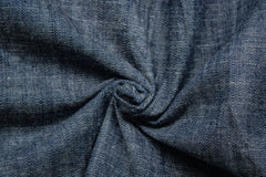 Indigo Blue Slub Denim Chambray Cotton Lycra Fabric