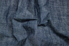 Indigo Blue Slub Denim Chambray Cotton Lycra Fabric