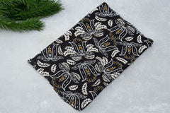 Black Viscose Crepe Floral Print