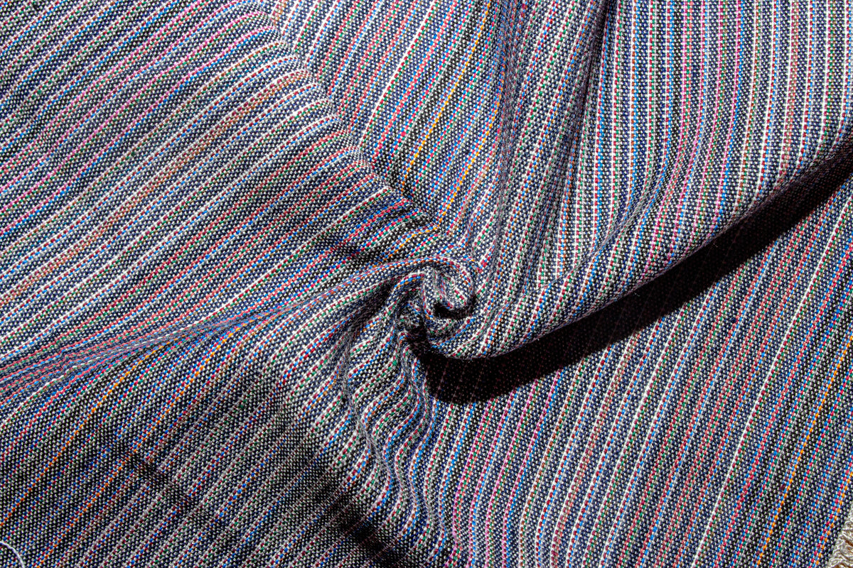 Multicolour Viscose Cotton Stripe Fabric