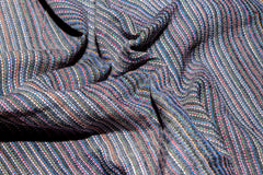 Multicolour Viscose Cotton Stripe Fabric