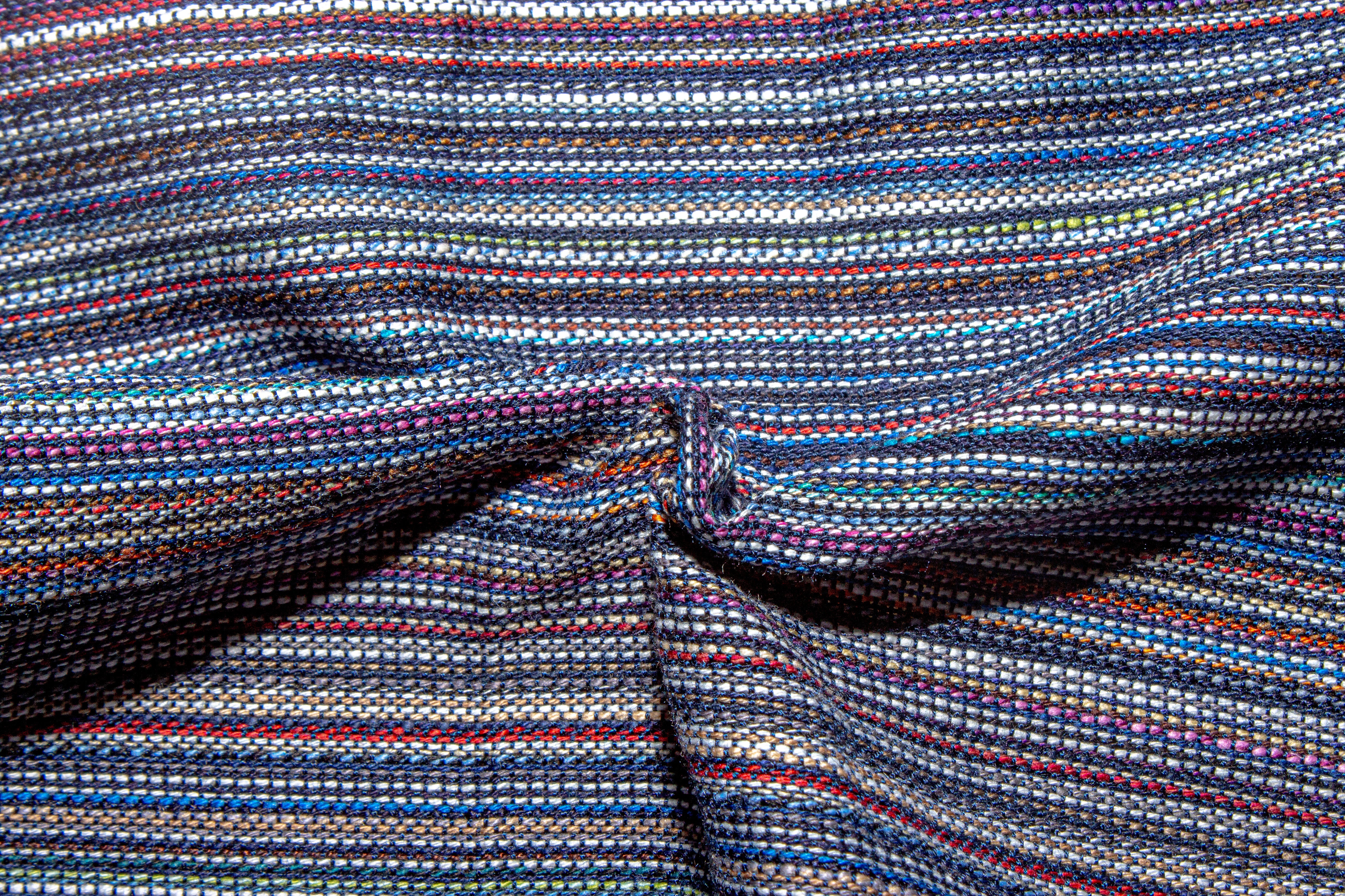 Brown Viscose Dobby Stripe Cotton Fabric