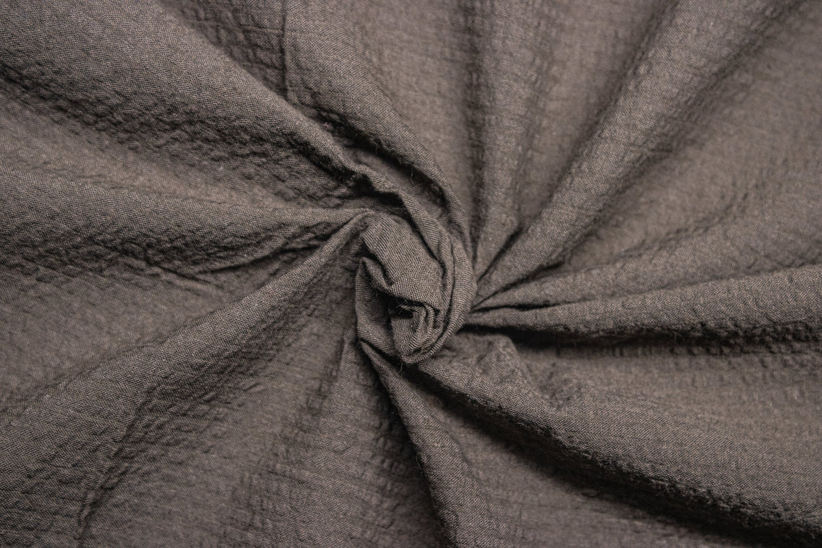Olive Green Seersucker Pin Stripe Cotton Fabric