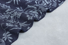 Indigo Cotton Denim Floral Jacquard Lycra