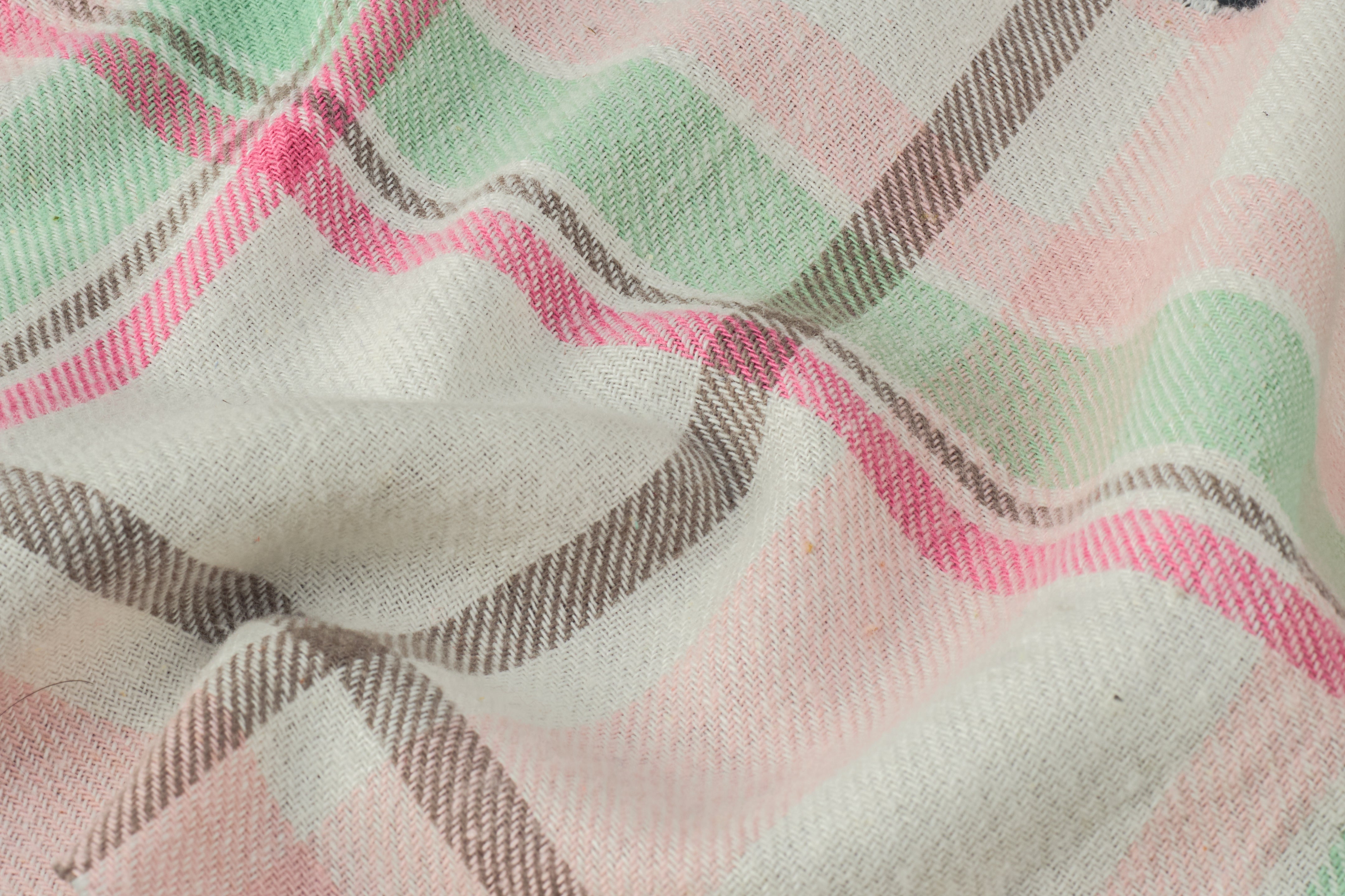 Baby Pink Cotton Flannel Twill Check