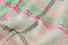 Baby Pink Cotton Flannel Twill Check