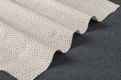 Cream & Navy Viscose Rayon Dot Print