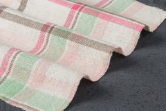 Baby Pink Cotton Twill Check Flannel Fabric