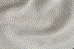 Cream & Navy Dot Print Viscose Rayon Fabric