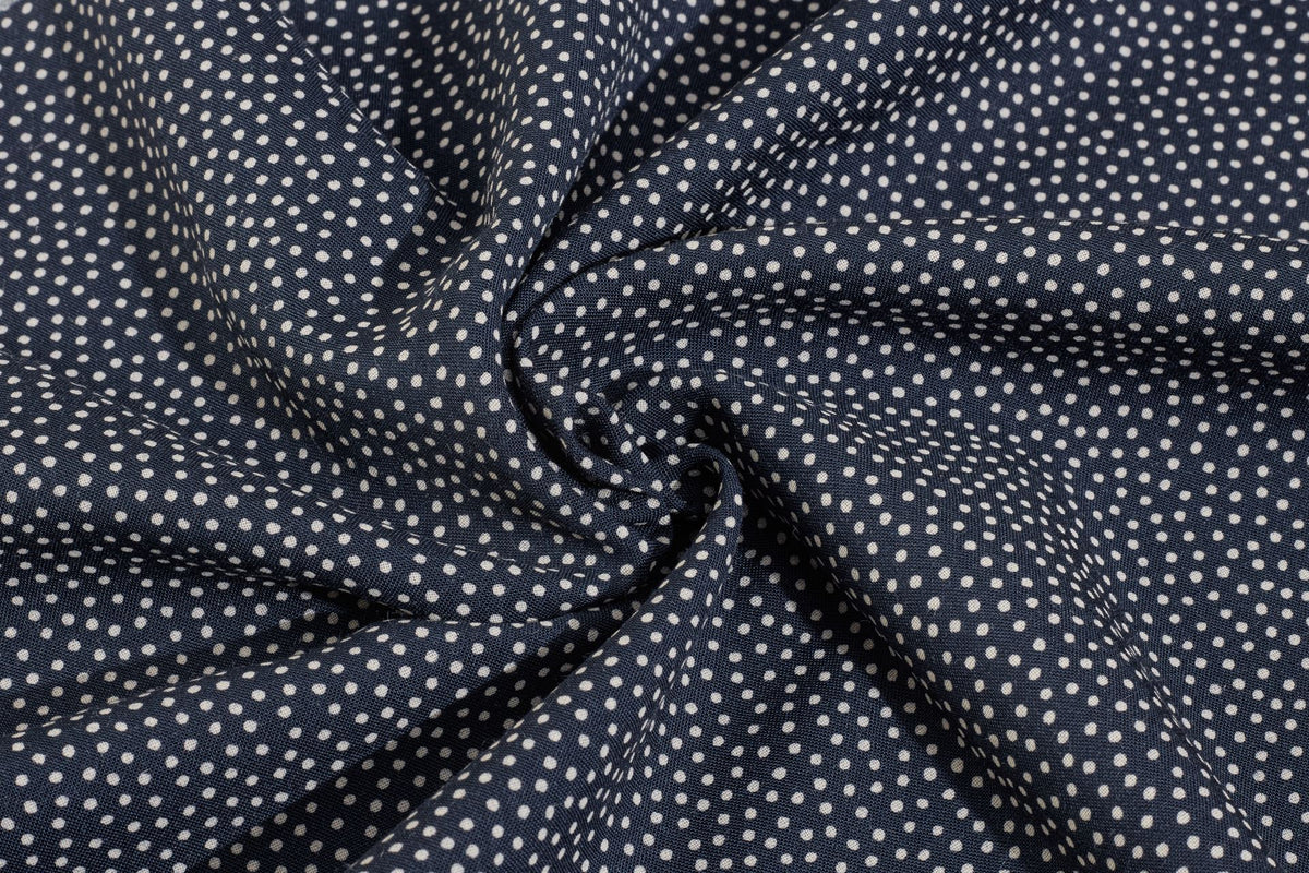 Grey & Cream Viscose Rayon Dot Print
