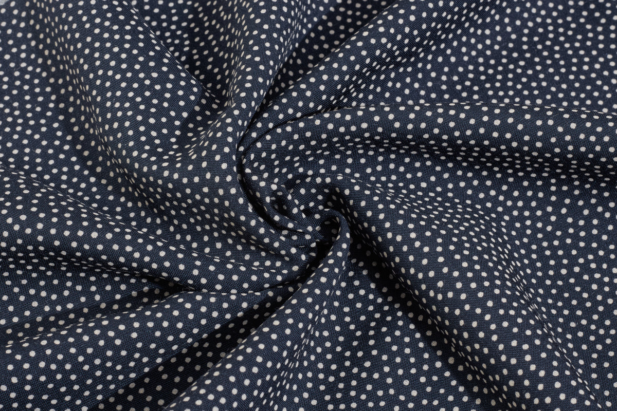 Grey & Cream Dot Print Viscose Rayon Fabric