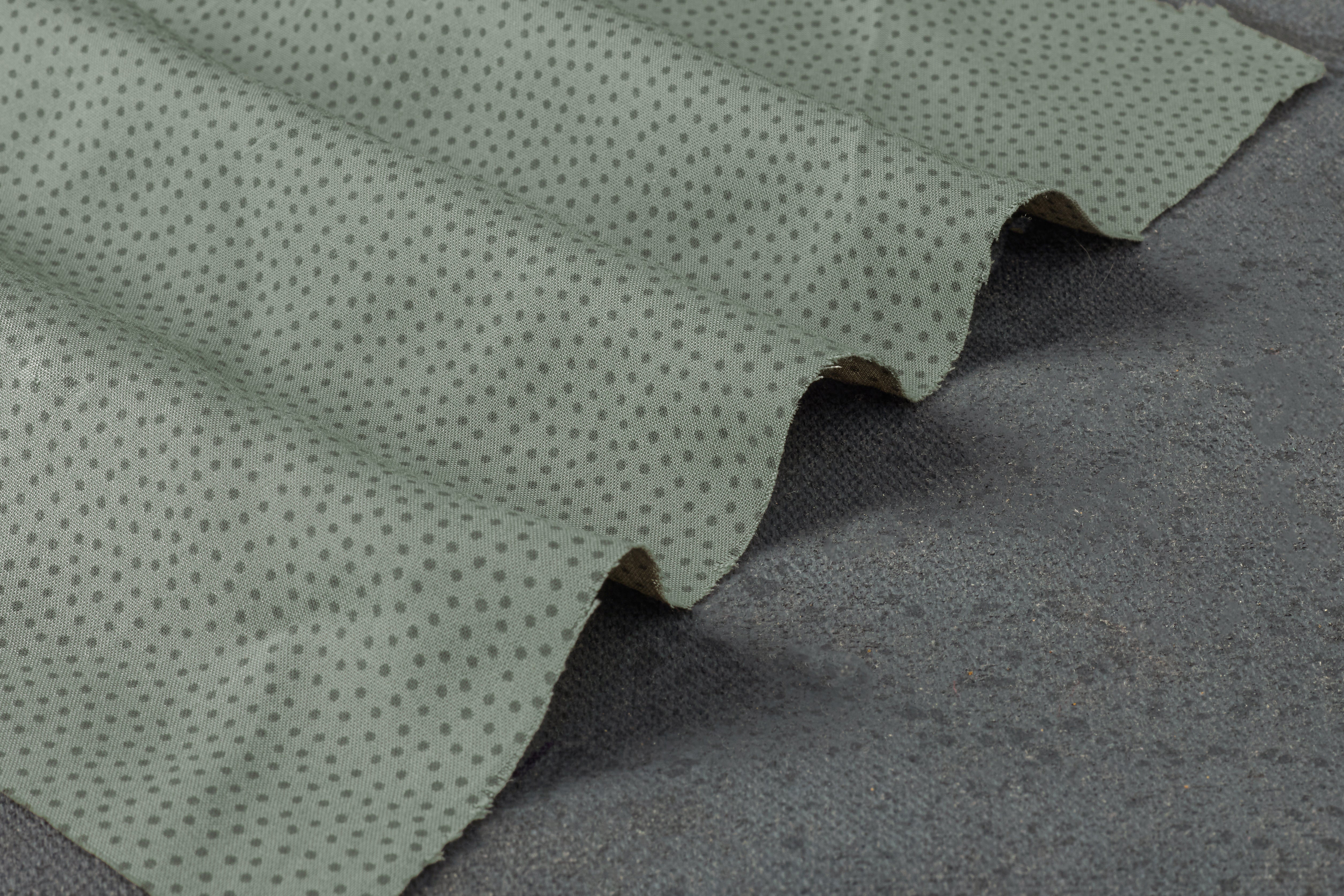 Olive & Green Viscose Rayon Dot Print