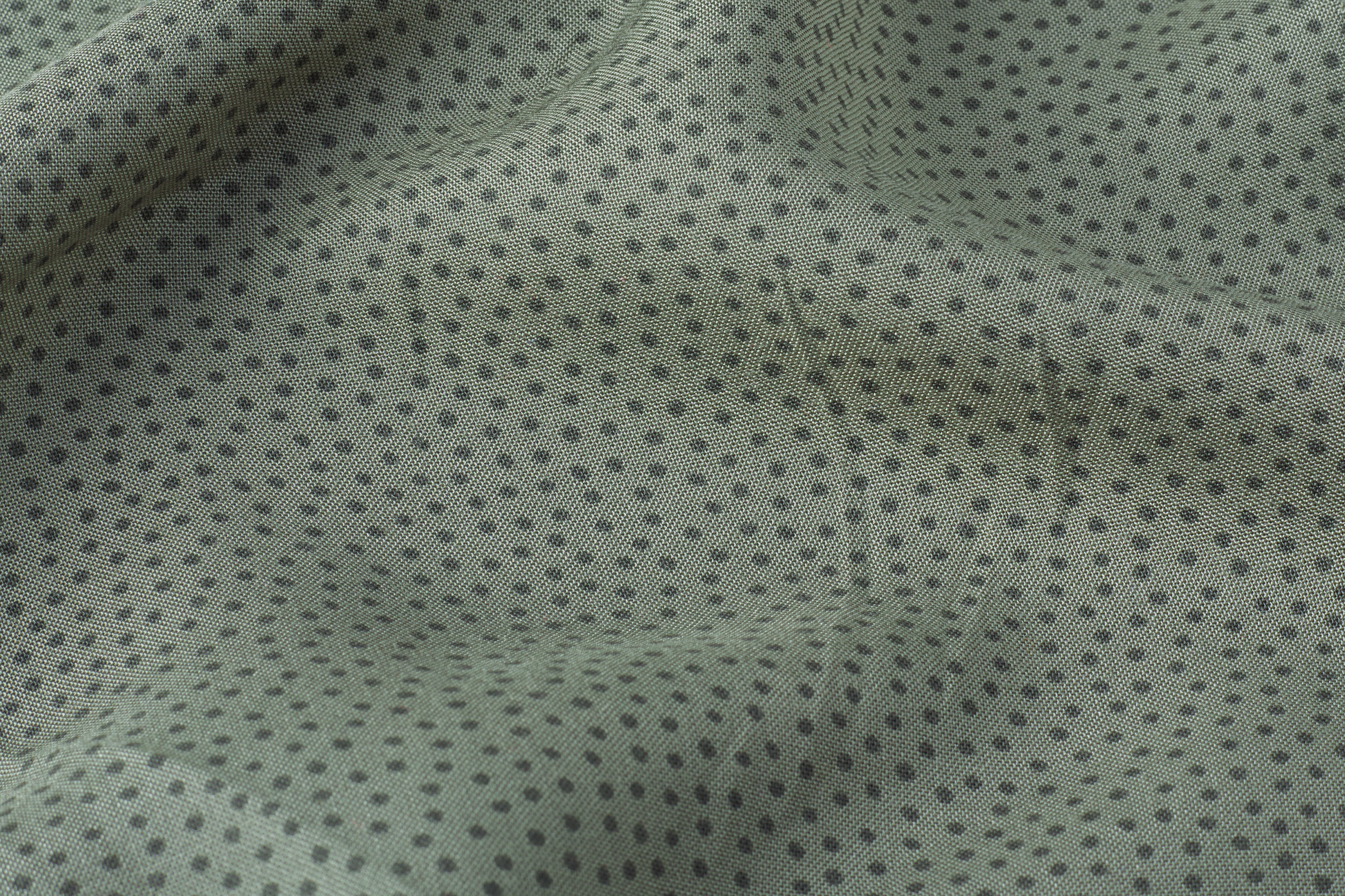 Olive & Green Viscose Rayon Dot Print