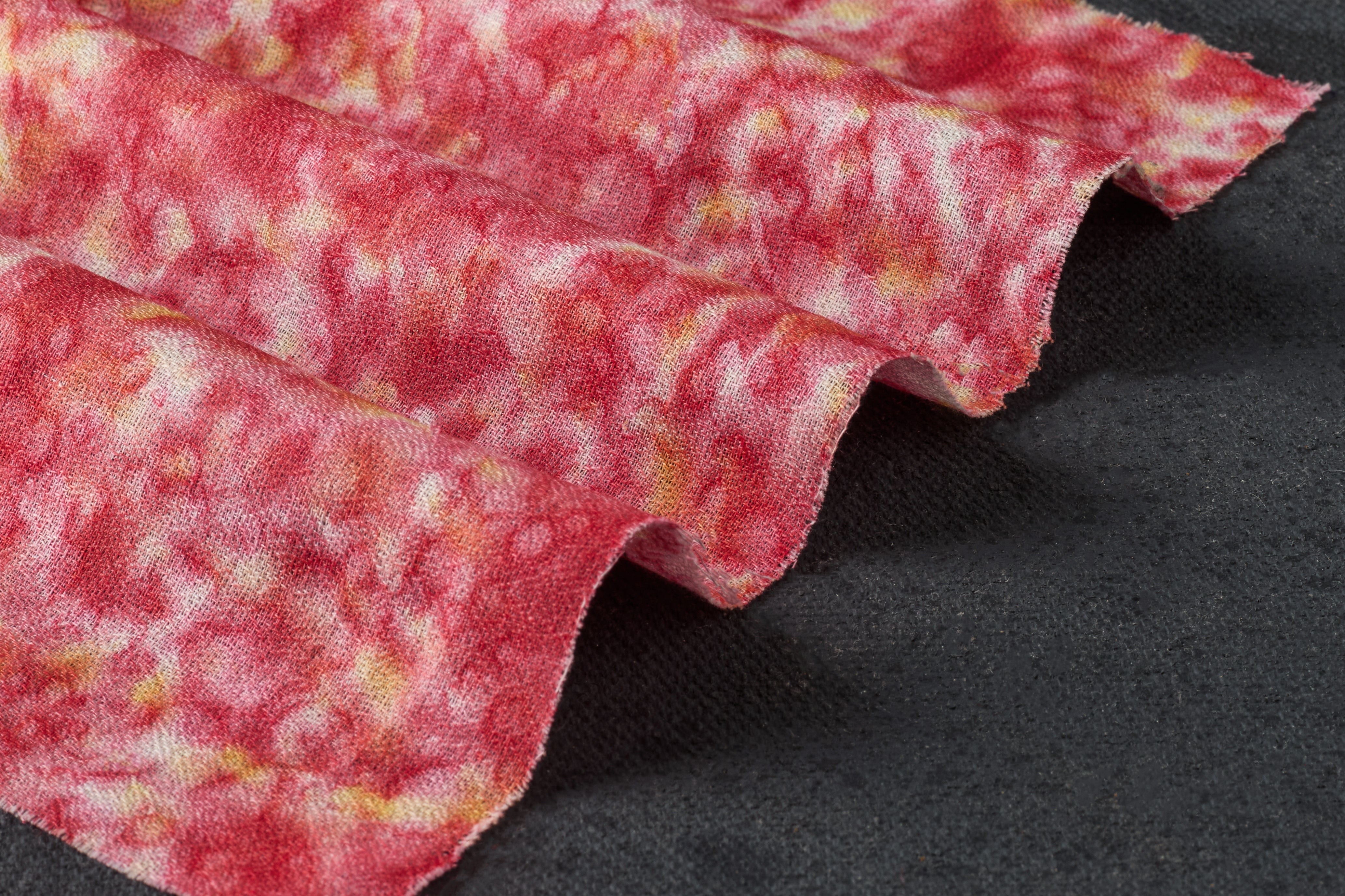 Viscose Rayon Orangish Droplet Tie Dye Print