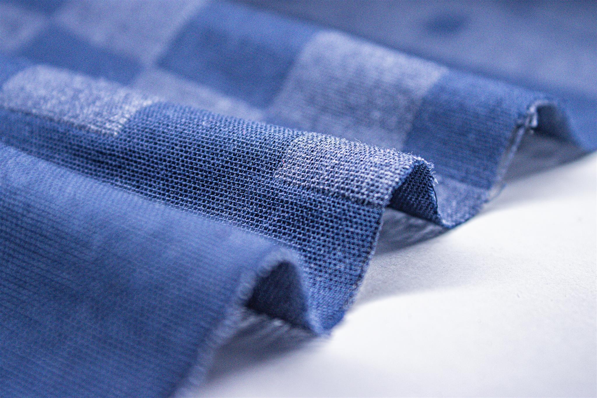 Navy Grey Geomatrical Engineering Reversible Double Cloth