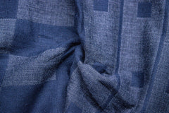 Navy Grey Geomatrical Engineering Reversible Double Cloth
