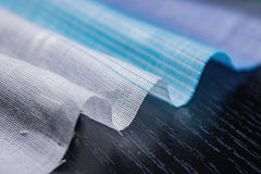 Multicolour Reversible Engineering Stripe Double Cloth Fabric