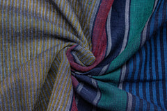 Navy Reversible Engineering Stripe Double Cloth Fabric