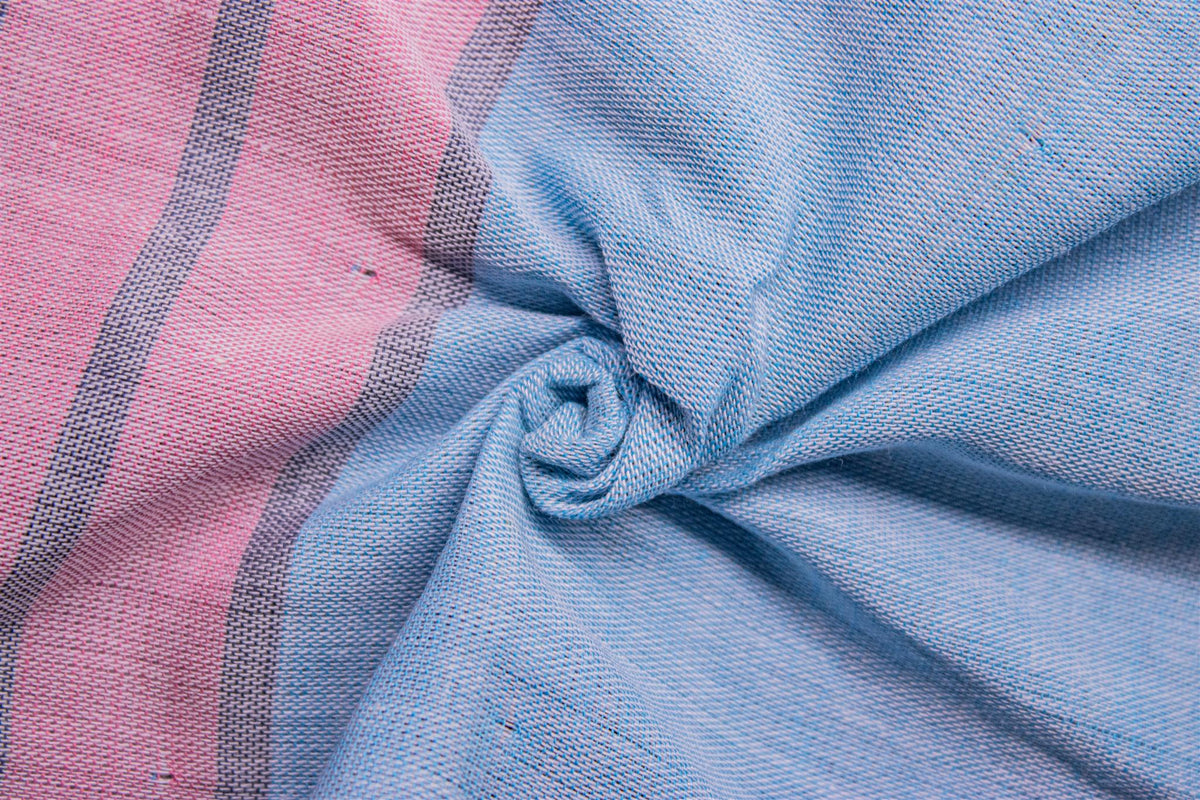 Light Blue Engineering Stripe Reversible Double Cloth