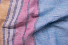 Light Blue Engineering Stripe Reversible Double Cloth