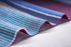 Romar Blue Reversible Engineering Stripe Double Cloth Fabric