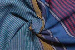 Romar Blue Reversible Engineering Stripe Double Cloth Fabric
