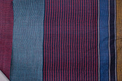Romar Blue Reversible Engineering Stripe Double Cloth Fabric
