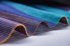 Brown Engineering Stripe Reversible Double Cloth