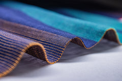 Brown Reversible Engineering Stripe Double Cloth Fabric