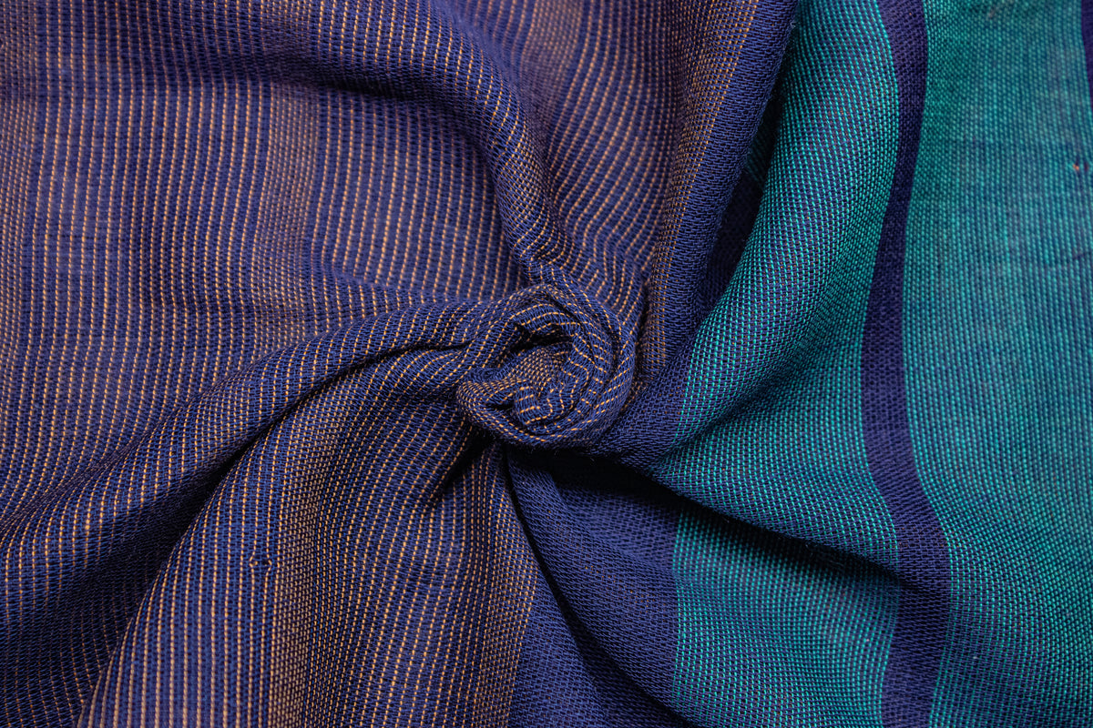 Brown Reversible Engineering Stripe Double Cloth Fabric