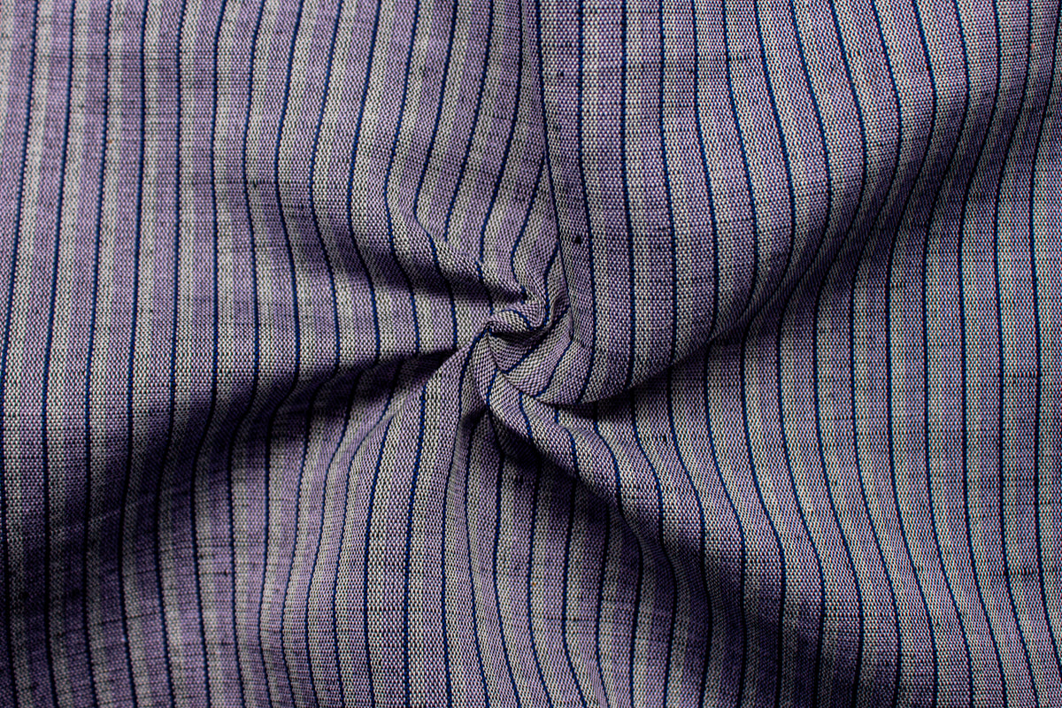Purple & Blue Stripe Cotton Linen Fabric