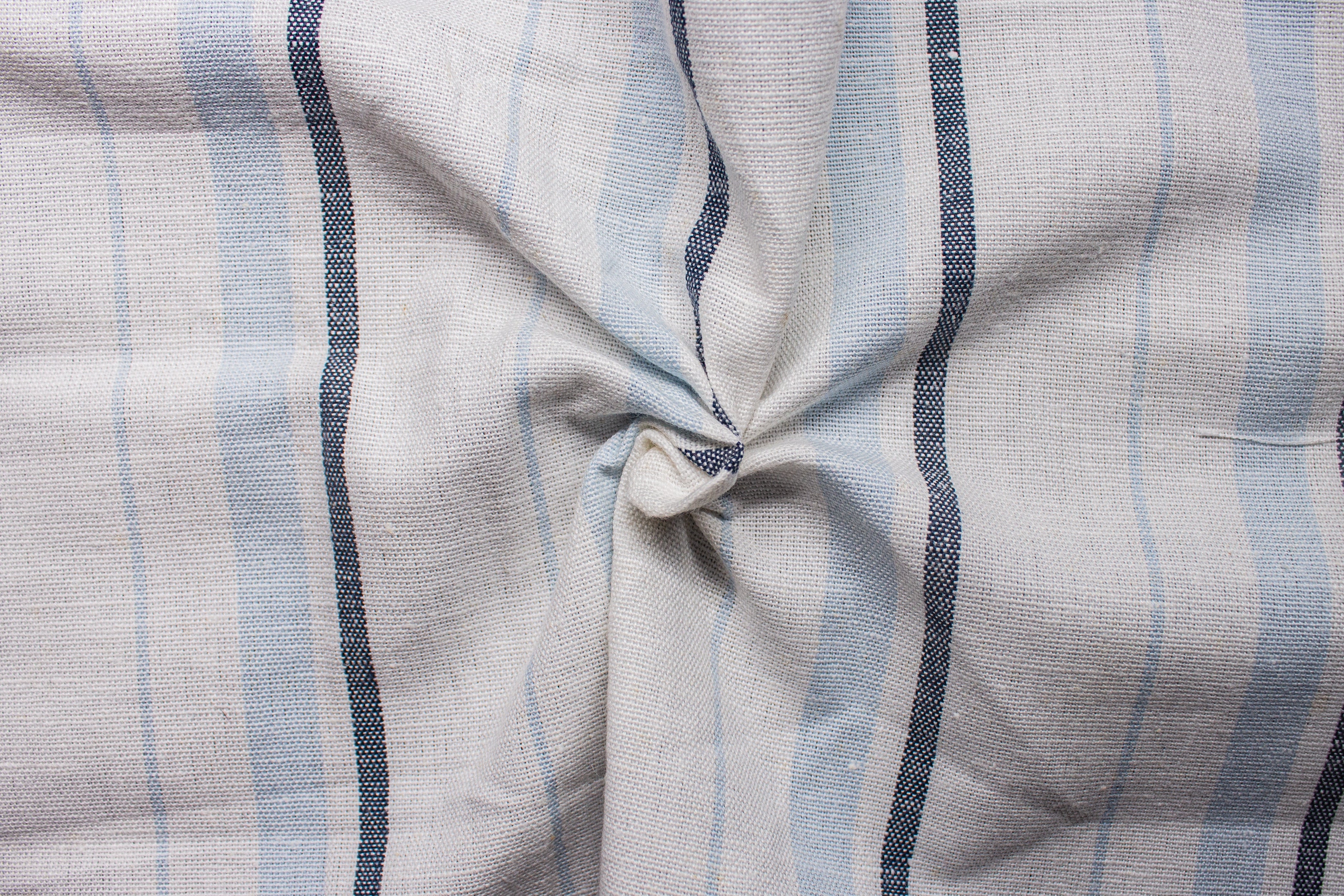 White Stripe Cotton Linen Fabric
