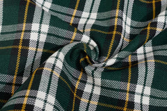 Green Tartan Check Suiting Fabric