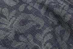 Navy on Indigo Cotton Paisley Print Denim Chambray Fabric