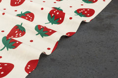 Strawberry Print On Cotton Tencel