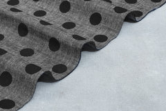 Charcoal Polka on Indigo Cotton Chambray Denim Chambray Fabric