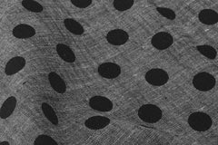 Charcoal Polka On Indigo Cotton Denim Chambray