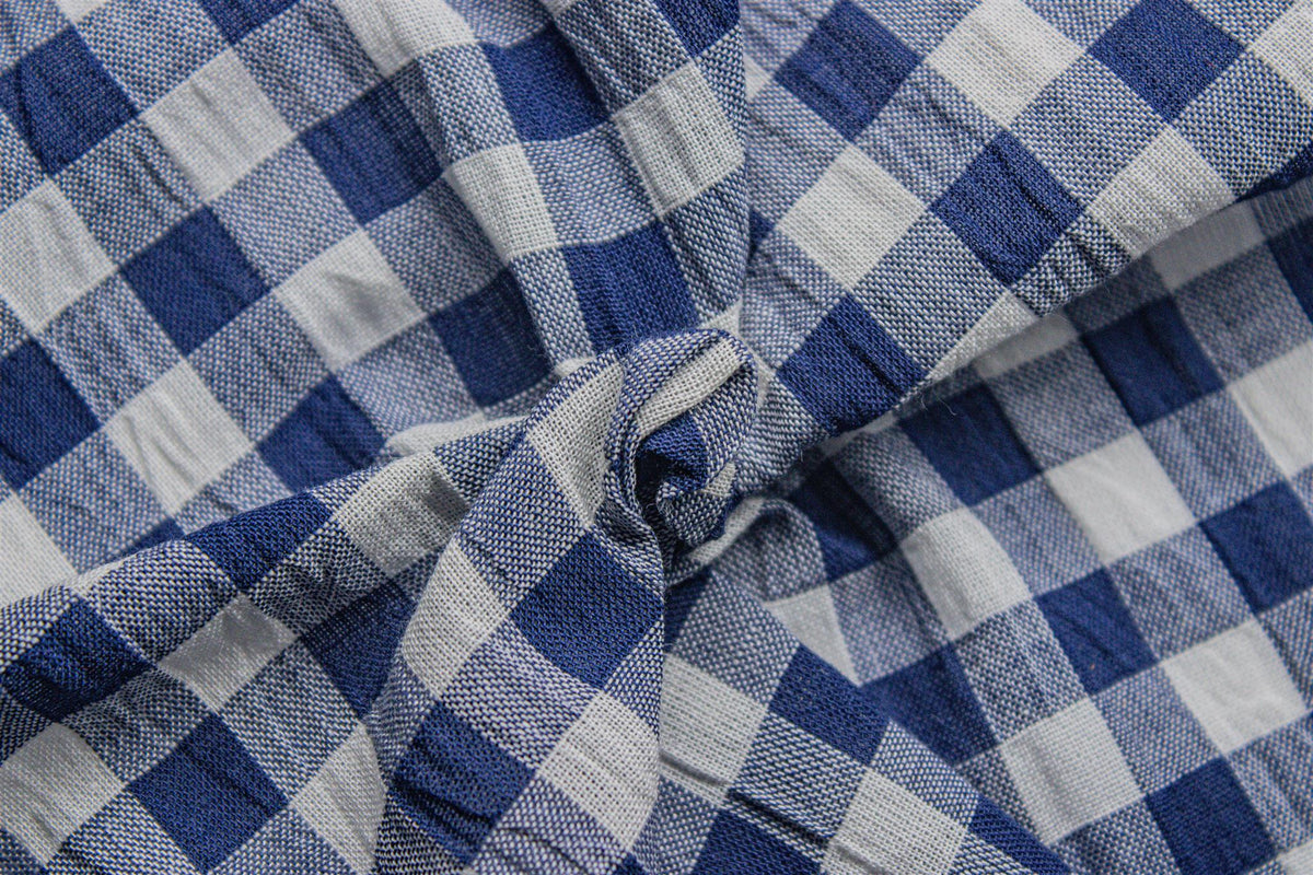 Navy Blue Light Weight Crush Gingham